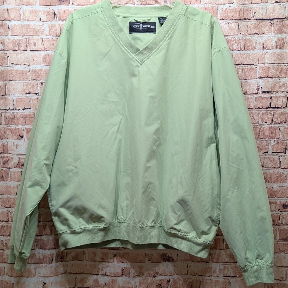 🧨🧨Page & Tuttle Pullover V-Neck Jacket Light Green Size Large